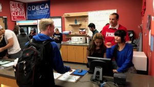 Students are introduced to the Student Store on campus.